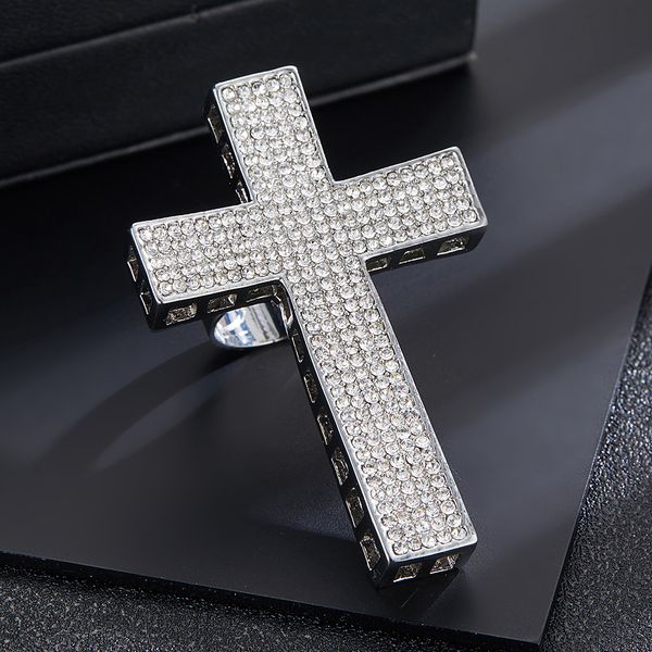 hip-hop rapper cross crucifix zircon open ring punk exaggerated night party jewelry wholesale 1405, Golden;silver
hip-hop rapper cross crucifix zircon open ring punk exaggerated night party jewelry wholesale 1405, Golden;silver
