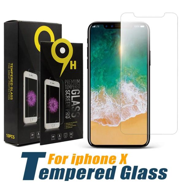 Image of Screen Protector for iPhone 14 13 12 11 Pro Max XS Max XR Tempered Glass 7 8 Plus LG stylo 6 A31 A50 A70 cover Film with Paper Box