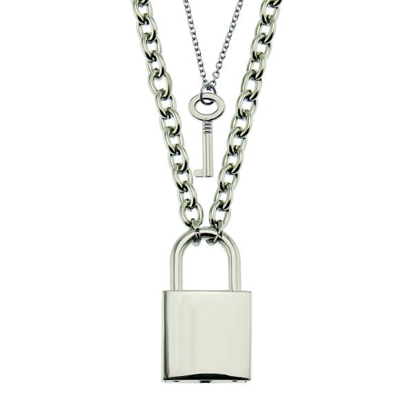 hip hop rapper pendant necklace set stainless steel keys and locks creative chain set couple necklace valentine's day gift 1385, Silver
hip hop rapper pendant necklace set stainless steel keys and locks creative chain set couple necklace valentine's day gift 1385, Silver