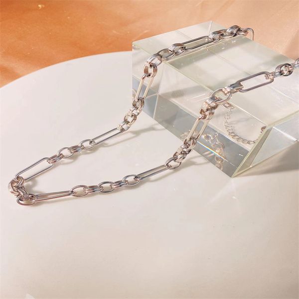 french ins network red blogger savi the same titanium steel electroplated chain long buckle rock punk style necklace, Silver
french ins network red blogger savi the same titanium steel electroplated chain long buckle rock punk style necklace, Silver