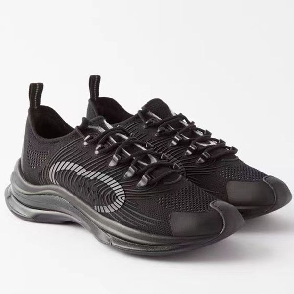 men's women's run sneakers black technical knit fabric shoes rubber interlocking detail lace-up trainer 02
men's women's run sneakers black technical knit fabric shoes rubber interlocking detail lace-up trainer 02
