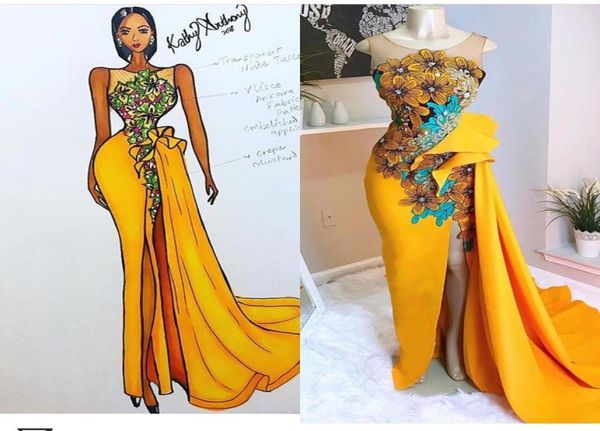 2020 yellow evening dresses with long train jewel neck satin appliqued mermaid prom dress beads side split formal party gowns4571328, Black;red
2020 yellow evening dresses with long train jewel neck satin appliqued mermaid prom dress beads side split formal party gowns4571328, Black;red