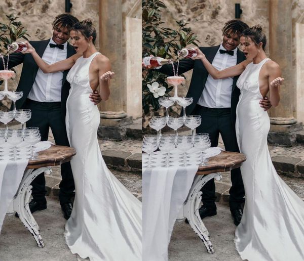 simple halter mermaid wedding dresses backless ruched bridal gown beach trumpet vestidos de novia8905812, White
simple halter mermaid wedding dresses backless ruched bridal gown beach trumpet vestidos de novia8905812, White