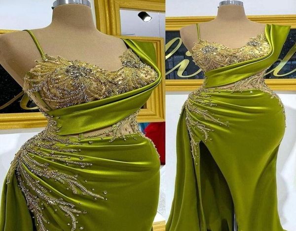 2023 olive green satin mermaid prom dresses gorgeous arabic aso ebi crystals beading ruched evening gowns ruched split second8534372, Black
2023 olive green satin mermaid prom dresses gorgeous arabic aso ebi crystals beading ruched evening gowns ruched split second8534372, Black