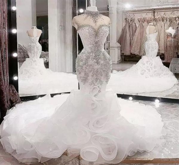 plus size arabic beaded crystals mermaid wedding dresses aso ebi luxurious 2023 high neck bridal cascading ruffles skirts chapel t1967193, White
plus size arabic beaded crystals mermaid wedding dresses aso ebi luxurious 2023 high neck bridal cascading ruffles skirts chapel t1967193, White