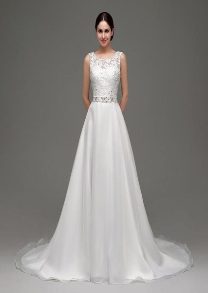 2017 wedding dresses tank sleeves a line lace beading belt in stock bridal wedding gowns 242363006097, White
2017 wedding dresses tank sleeves a line lace beading belt in stock bridal wedding gowns 242363006097, White