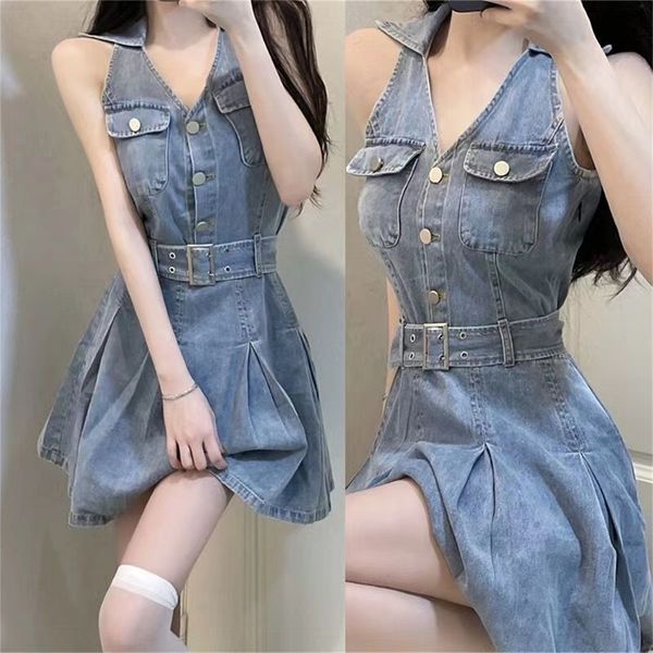 casual dresses summer demin dress fashion jeans sleeveless short elegant slim button bodycon mini blouse one piece skirts party mid coats bl, Black;gray
casual dresses summer demin dress fashion jeans sleeveless short elegant slim button bodycon mini blouse one piece skirts party mid coats bl, Black;gray