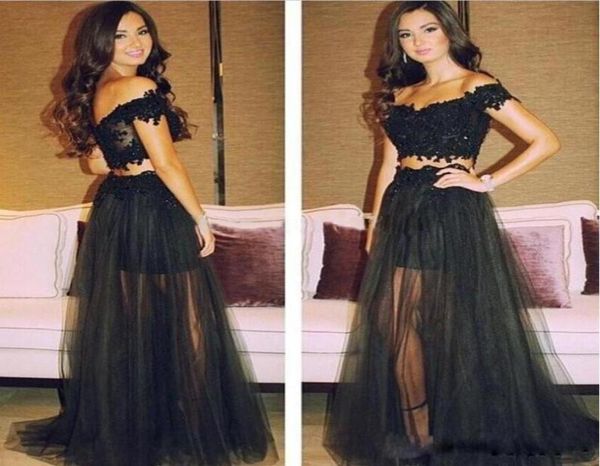 black two pieces prom dresses off shoulder lace applique tulle evening party gown formal celebrity a line bride dress5020816
black two pieces prom dresses off shoulder lace applique tulle evening party gown formal celebrity a line bride dress5020816