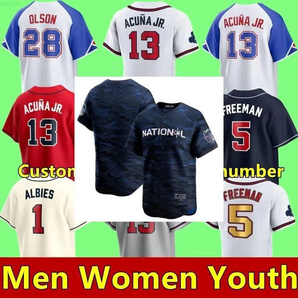 2023 all-star city men women youth atlanta 13 ronald acuna jr. 1 ozzie albies 28 matt olson 27 austin riley braves baseball jersey, Blue;black
2023 all-star city men women youth atlanta 13 ronald acuna jr. 1 ozzie albies 28 matt olson 27 austin riley braves baseball jersey, Blue;black