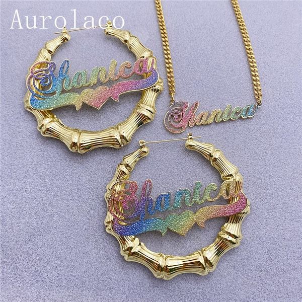 wedding jewelry sets aurolaco custom jewelry set bling name necklace cuban chian colorful sticker bamboo earrings custom name necklace jewel, Slivery;golden
wedding jewelry sets aurolaco custom jewelry set bling name necklace cuban chian colorful sticker bamboo earrings custom name necklace jewel, Slivery;golden