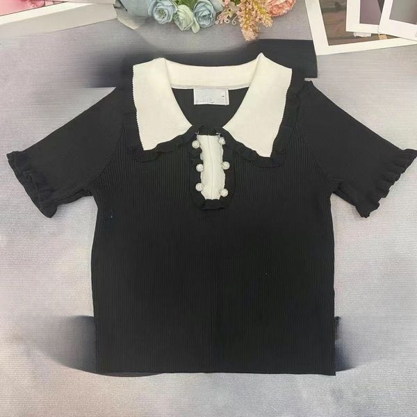 fashion limited edition designer t-shirt women's lapel sweet style chest letter fashion socialite casual top, White
fashion limited edition designer t-shirt women's lapel sweet style chest letter fashion socialite casual top, White
