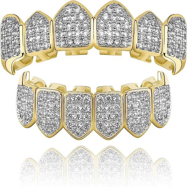 grillz, dental grills diamond grill, fit your teeth ladies 18 k gold plated full ice cz vampire upper lower face mouth men's with extra, Black
grillz, dental grills diamond grill, fit your teeth ladies 18 k gold plated full ice cz vampire upper lower face mouth men's with extra, Black