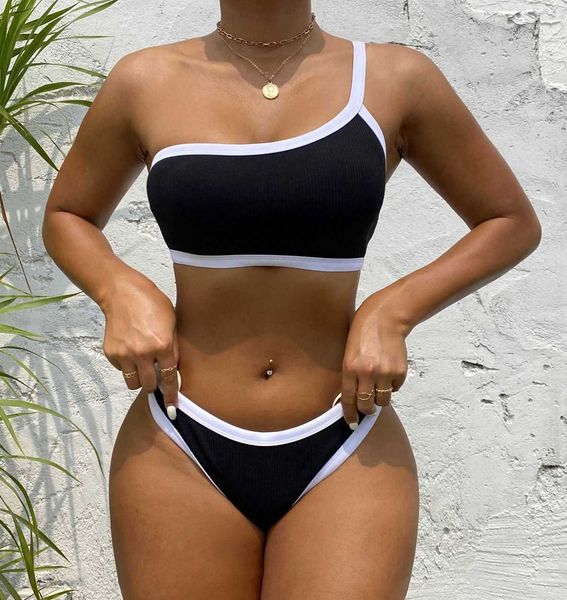 Designer summer fashion high-end brand A CH high quality women' swimwear New Bikini Single Shoulder Strap Sexy Tight and Durable Split Swimwear High Elastic, Black
Designer summer fashion high-end brand A CH high quality women' swimwear New Bikini Single Shoulder Strap Sexy Tight and Durable Split Swimwear High Elastic, Black