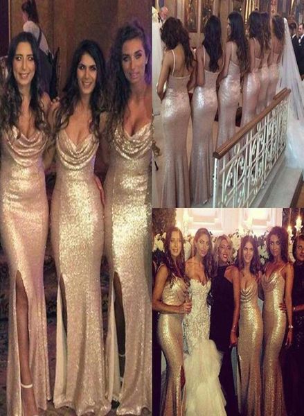 sparkly sequined rose gold mermaid side split bridesmaid dresses spaghetti straps plus size maid of honor dress beach ba10702311426, White;pink
sparkly sequined rose gold mermaid side split bridesmaid dresses spaghetti straps plus size maid of honor dress beach ba10702311426, White;pink