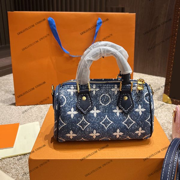 23 womens luxurys designers speedy nona tote bag denim flowers pillow shoulder strap crossbody women handbag with original metal pouch purse
23 womens luxurys designers speedy nona tote bag denim flowers pillow shoulder strap crossbody women handbag with original metal pouch purse