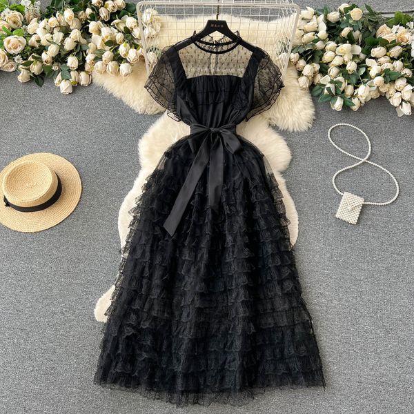 casual dresses women new fashion lace round collar stitching french black dress short sleeve elegant party clothes vestido feminino 2023, Black;gray
casual dresses women new fashion lace round collar stitching french black dress short sleeve elegant party clothes vestido feminino 2023, Black;gray