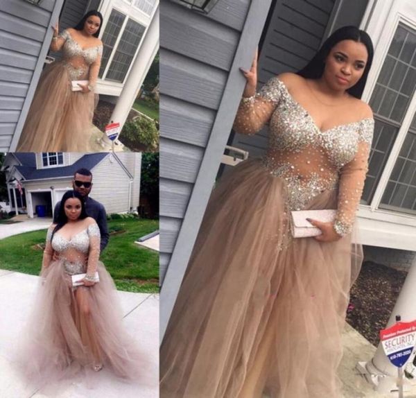 sparkle crystal prom dresses long sleeves jewel illusion bodice puffy skirt latest gown design plus size party dress evening wear9497207, Black
sparkle crystal prom dresses long sleeves jewel illusion bodice puffy skirt latest gown design plus size party dress evening wear9497207, Black