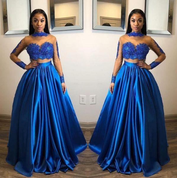 royal blue two pieces prom dresses lace appliques sheer high neck long sleeves evening gowns floor length zipper back party 7240376, Black
royal blue two pieces prom dresses lace appliques sheer high neck long sleeves evening gowns floor length zipper back party 7240376, Black