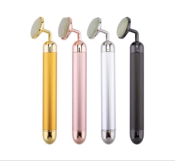 

jade face massager 24k gold beauty bar facial roller facial vibration tool skin care massage stick4288318