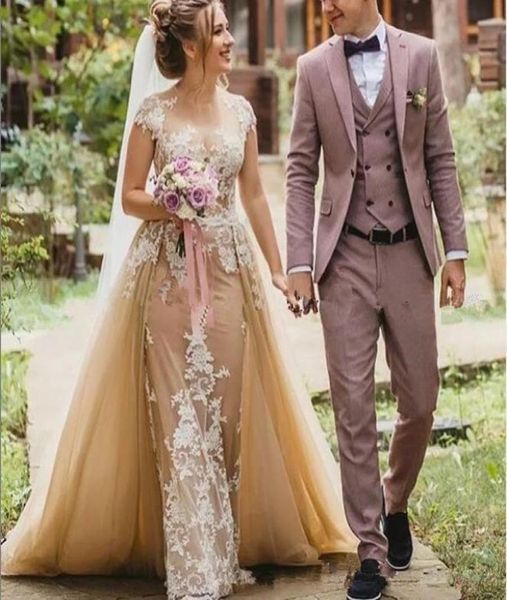 vintage boho champagne mermaid wedding gowns with detachable train 2021 rustic 2 in 1 plus size garden country bridal dresses3478020, White
vintage boho champagne mermaid wedding gowns with detachable train 2021 rustic 2 in 1 plus size garden country bridal dresses3478020, White