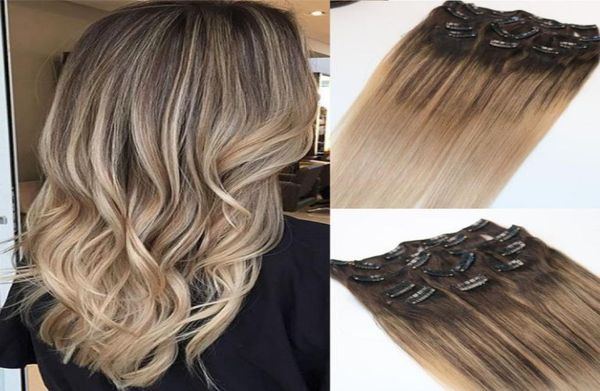 418 8a 7pcs 120gram clip in human hair extensions ombre dark brown root to ash blonde balayage highlights hairstyle4168509, Black
418 8a 7pcs 120gram clip in human hair extensions ombre dark brown root to ash blonde balayage highlights hairstyle4168509, Black