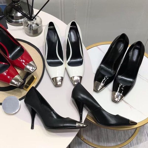 women dress shoes fashion high heeled boat shoes designer leather stiletto heel heels 100% cowhide metal button pointed black patent shoe la
women dress shoes fashion high heeled boat shoes designer leather stiletto heel heels 100% cowhide metal button pointed black patent shoe la