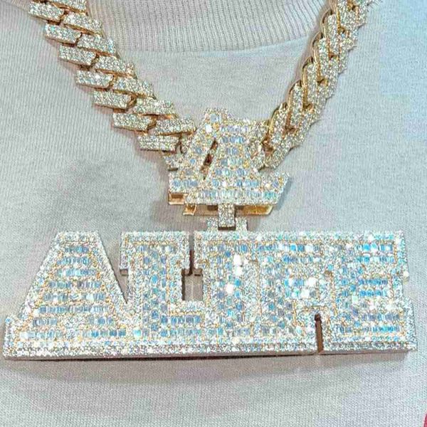 original design custom vvs moissanite baguette diamond hip hop letter name pendant chain 18k gold plated men jewelry necklace, Silver
original design custom vvs moissanite baguette diamond hip hop letter name pendant chain 18k gold plated men jewelry necklace, Silver