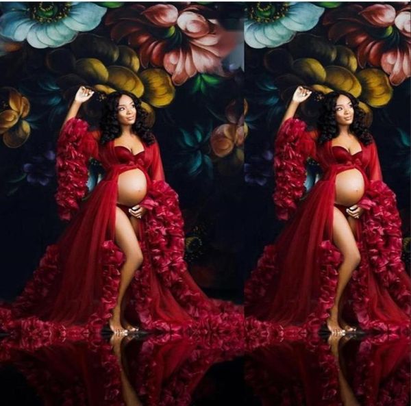 2022 vintage evening dresses wear dark red organza ruffles maternity robes for po shoot long sheer bridal pregnancy tulle 5829458, Black;red
2022 vintage evening dresses wear dark red organza ruffles maternity robes for po shoot long sheer bridal pregnancy tulle 5829458, Black;red