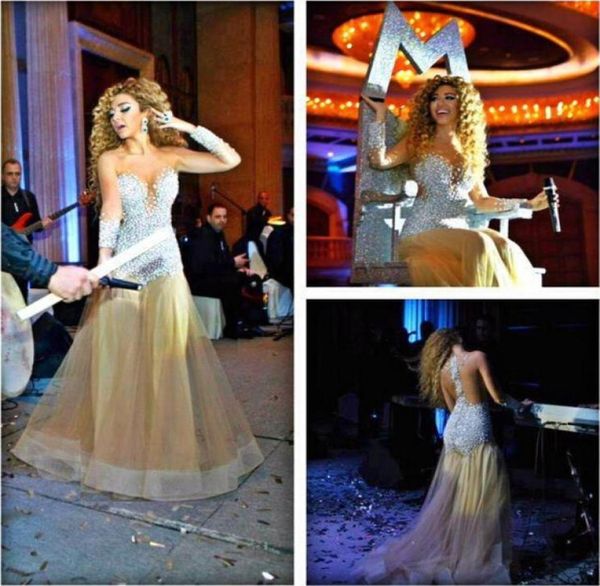 2015 meryam fares celebrity dress champagne mermaid prom dresses long sleeves rhinestone crystals see through evening gowns4878754, Black
2015 meryam fares celebrity dress champagne mermaid prom dresses long sleeves rhinestone crystals see through evening gowns4878754, Black
