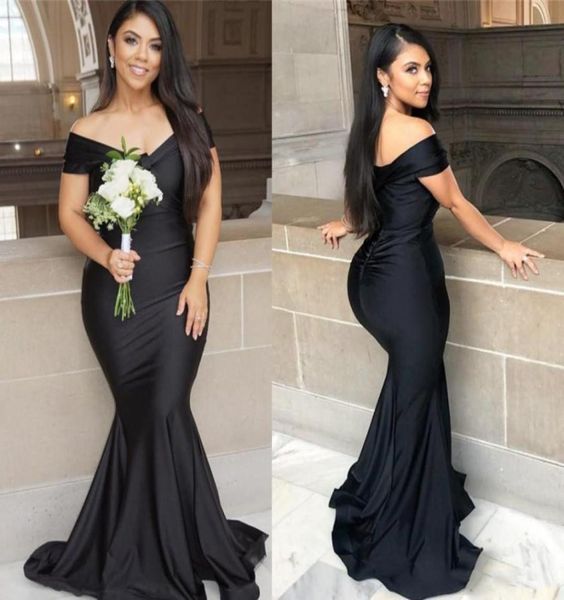 new black mermaid bridesmaid dresses 2019 off shoulder ruched zipper back long maid of honor prom dress2017240, White;pink
new black mermaid bridesmaid dresses 2019 off shoulder ruched zipper back long maid of honor prom dress2017240, White;pink