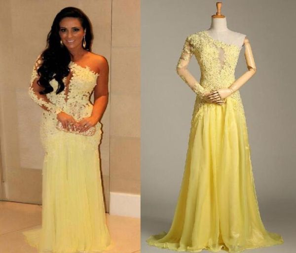 real picture yellow mermaid lace long sleeve evening dresses sheer chiffon evening gowns celebrity red carpet dresses one shoulder7473645, Black;red
real picture yellow mermaid lace long sleeve evening dresses sheer chiffon evening gowns celebrity red carpet dresses one shoulder7473645, Black;red