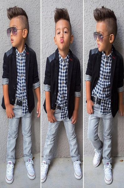 baby boys gentlemen suit coatplaid shirtjeans 3 pieces clothing sets kids designer boutique clothes children outfits c62858544411, White
baby boys gentlemen suit coatplaid shirtjeans 3 pieces clothing sets kids designer boutique clothes children outfits c62858544411, White