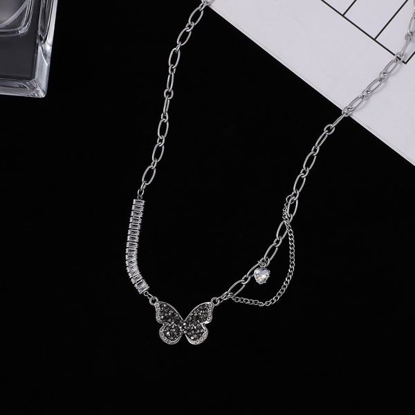 diablo titanium steel colorless necklace, women's versatile hip hop chain necklace, personalized design, collar chain accessories, Silver
diablo titanium steel colorless necklace, women's versatile hip hop chain necklace, personalized design, collar chain accessories, Silver