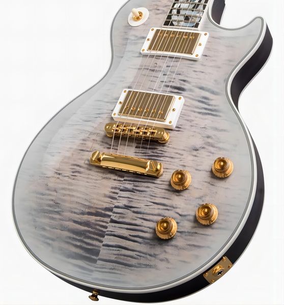 rare ultima limited run gray burst flamemaple lp electric guitar 3 piece flame maple neck, iceflame inlay, gold grover imperial tuners
rare ultima limited run gray burst flamemaple lp electric guitar 3 piece flame maple neck, iceflame inlay, gold grover imperial tuners
