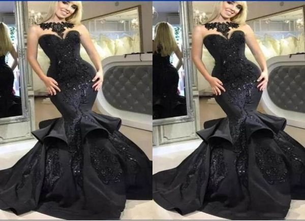 2019 black mermaid prom dresses with ruffles lace applique sleeveless sweetheart custom made evening party dress formal occas8971563
2019 black mermaid prom dresses with ruffles lace applique sleeveless sweetheart custom made evening party dress formal occas8971563