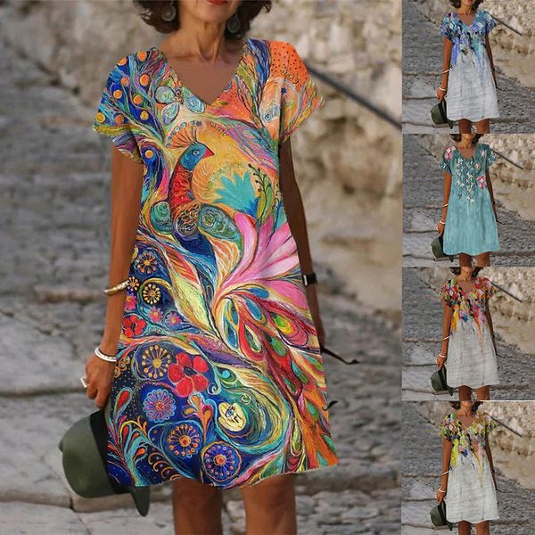 basic casual dresse s shift dress spring summer v neck fashion loose skirt rainbow print short sleeve knee length 230701, Black;gray
basic casual dresse s shift dress spring summer v neck fashion loose skirt rainbow print short sleeve knee length 230701, Black;gray