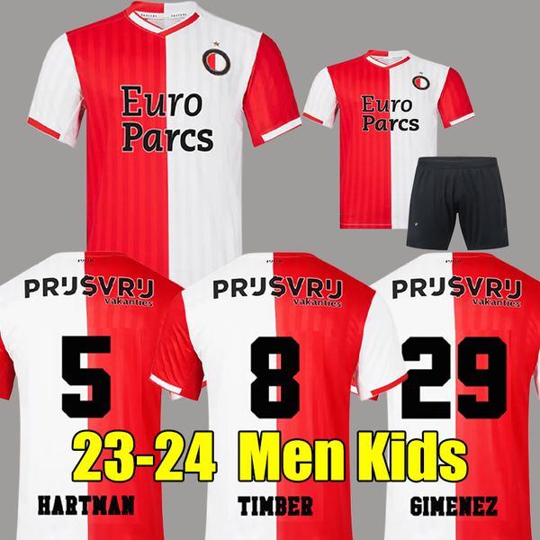 

23 24 feyenoords kokcu gimenez danilo soccer jerseys home away third trauner hartman 2023 2024 men kids football shirt, Black;yellow