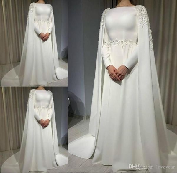 2020 a line satin arabic wedding dresseswith long wrap lace appliques cape long sleeves bridal dress sweep train muslim wedding go8816907, White
2020 a line satin arabic wedding dresseswith long wrap lace appliques cape long sleeves bridal dress sweep train muslim wedding go8816907, White