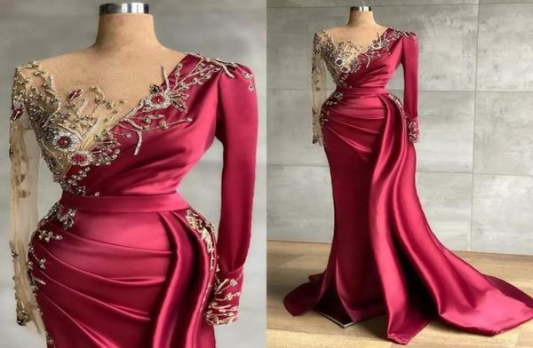 dhl fantastic gold embroidery beads appliqued evening dresses vintage dark red sheer long sleeve pleats prom party gowns vestidos 3618002, Black;red
dhl fantastic gold embroidery beads appliqued evening dresses vintage dark red sheer long sleeve pleats prom party gowns vestidos 3618002, Black;red
