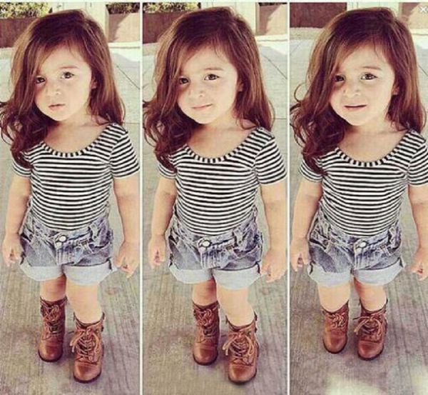 baby girls boutique clothing set strip denim shorts pants for summer kid black bodysuit children clothes cool outfit set play1452324, White
baby girls boutique clothing set strip denim shorts pants for summer kid black bodysuit children clothes cool outfit set play1452324, White
