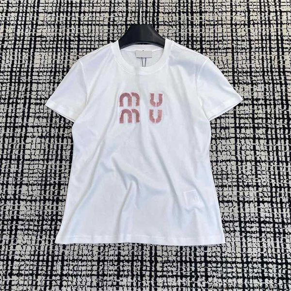 nanyou high edition miu family short sleeve women's 2023 summer new miao embroidery sequin letter loose cotton t-shirt, White
nanyou high edition miu family short sleeve women's 2023 summer new miao embroidery sequin letter loose cotton t-shirt, White