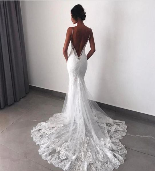 lace mermaid wedding dresses v neck spaghetti straps appliques tulle backless bridal dresses african bridal gowns boho weddin7521100, White
lace mermaid wedding dresses v neck spaghetti straps appliques tulle backless bridal dresses african bridal gowns boho weddin7521100, White