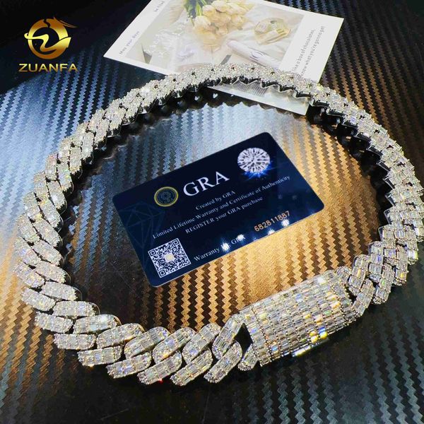 custom 925 sterling silver jewelry 18mm full baguette design vvs moissanite chain fashion hip hop cuban link chains for men
custom 925 sterling silver jewelry 18mm full baguette design vvs moissanite chain fashion hip hop cuban link chains for men