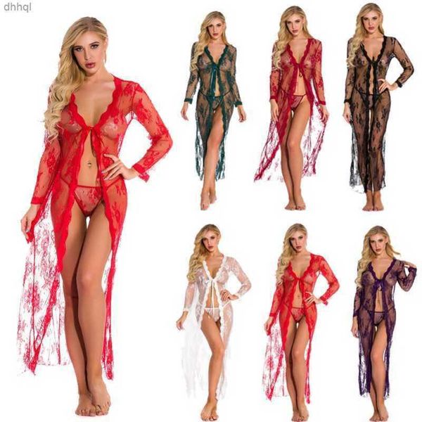 long sleeves open-front dress robe lingerie for women long lace and mesh dress sheer gown see through kimono robe plus s-4xl multicolor, Black;red
long sleeves open-front dress robe lingerie for women long lace and mesh dress sheer gown see through kimono robe plus s-4xl multicolor, Black;red