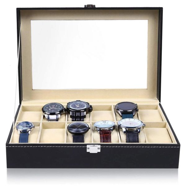 watch boxes cases 61012 grids leather watch box display case holder black storage box glass jewelry organizer for men women gift box 230701, Black;blue
watch boxes cases 61012 grids leather watch box display case holder black storage box glass jewelry organizer for men women gift box 230701, Black;blue
