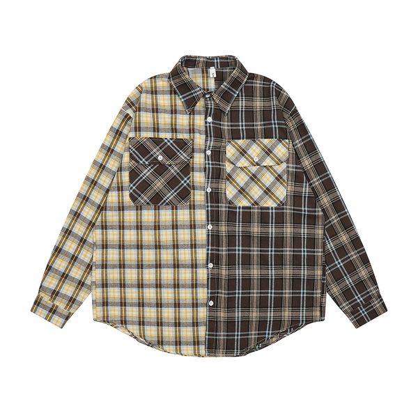fashion plaid long sleeve autumn men's shirts patchwork baggy casual shirt oversized loose tank, White;black
fashion plaid long sleeve autumn men's shirts patchwork baggy casual shirt oversized loose tank, White;black
