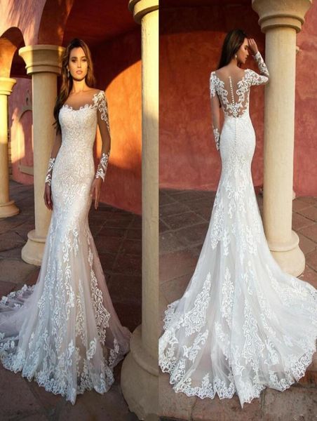 2021 designer full lace mermaid wedding dresses elegant long sleeves appliqued lace bride dress illusion wedding gowns robe de mar1877568, White
2021 designer full lace mermaid wedding dresses elegant long sleeves appliqued lace bride dress illusion wedding gowns robe de mar1877568, White