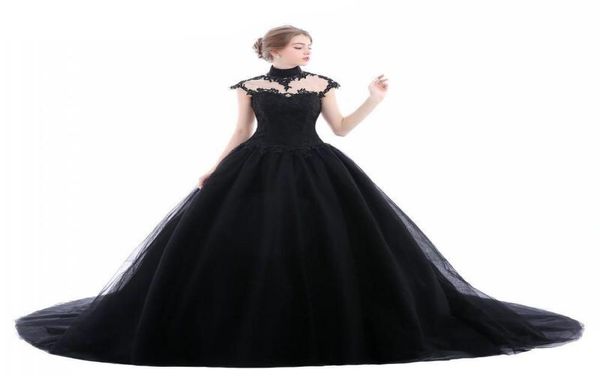 2019 ball gown black gothic wedding dresses high neck lace tulle corset laceup back women non white bridal gowns with color custo2942956
2019 ball gown black gothic wedding dresses high neck lace tulle corset laceup back women non white bridal gowns with color custo2942956