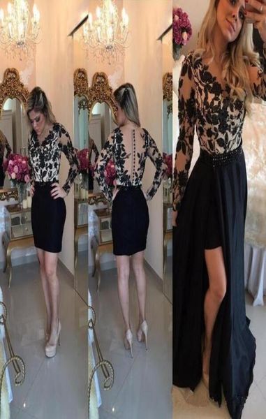black lace long sleeve prom dress 2018 sheer button back detachable removable skirt indian floral evening gowns5391646
black lace long sleeve prom dress 2018 sheer button back detachable removable skirt indian floral evening gowns5391646