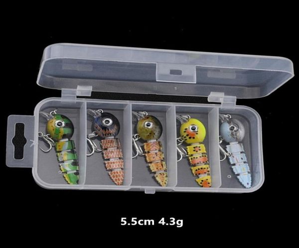 55cm 43g multisection hook hard baits lures 8 blood slot hooks fishhooks 5 colors mixed plastic fishing gear 5 pieces box 8766412